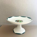 Vintage Sarreguemines earthenware footed dish – floral decoration – 1950s