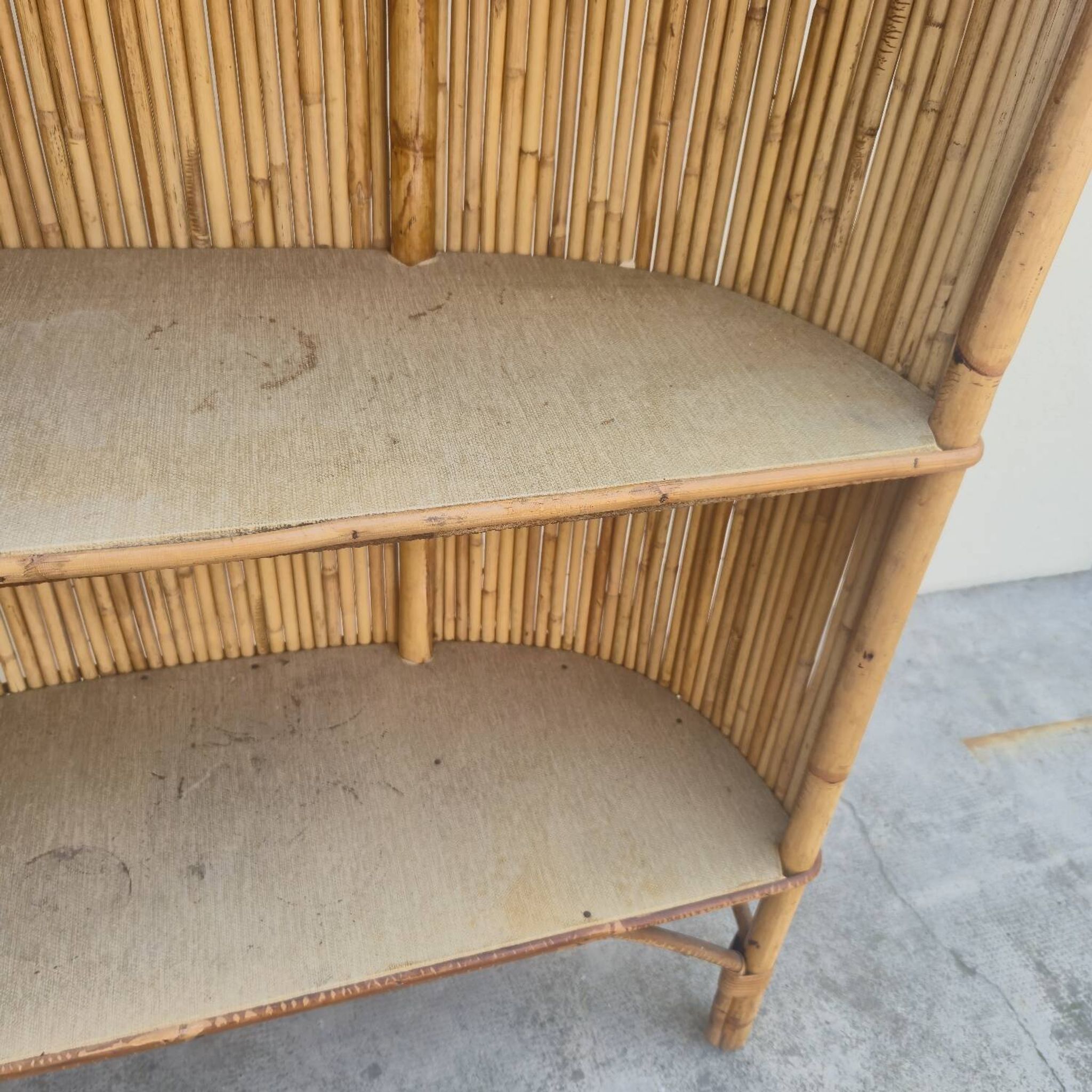 Vintage rattan bamboo bar 1950s