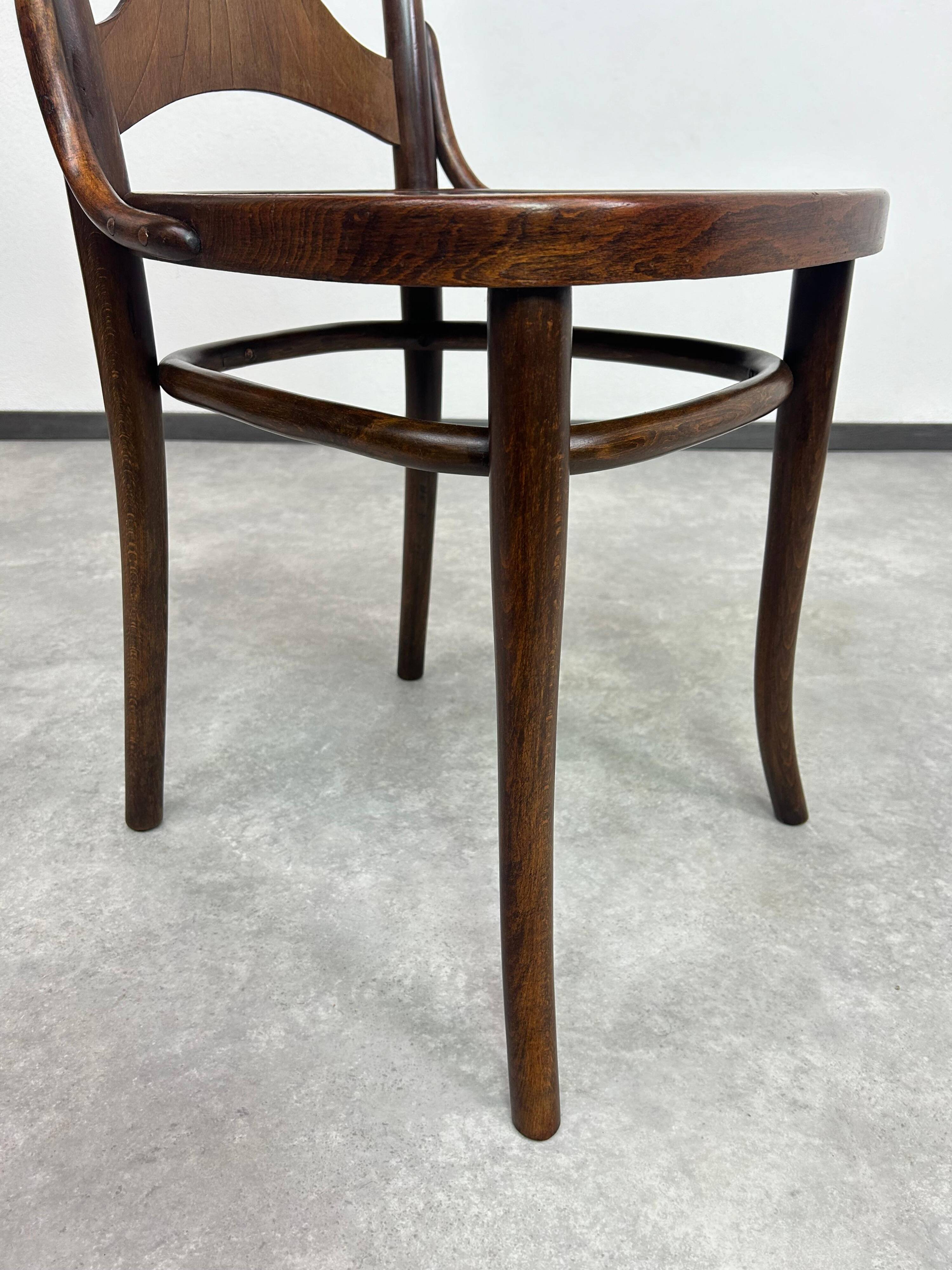 Chaise de salle à manger Jugendstil très rare n°522 par Thonet