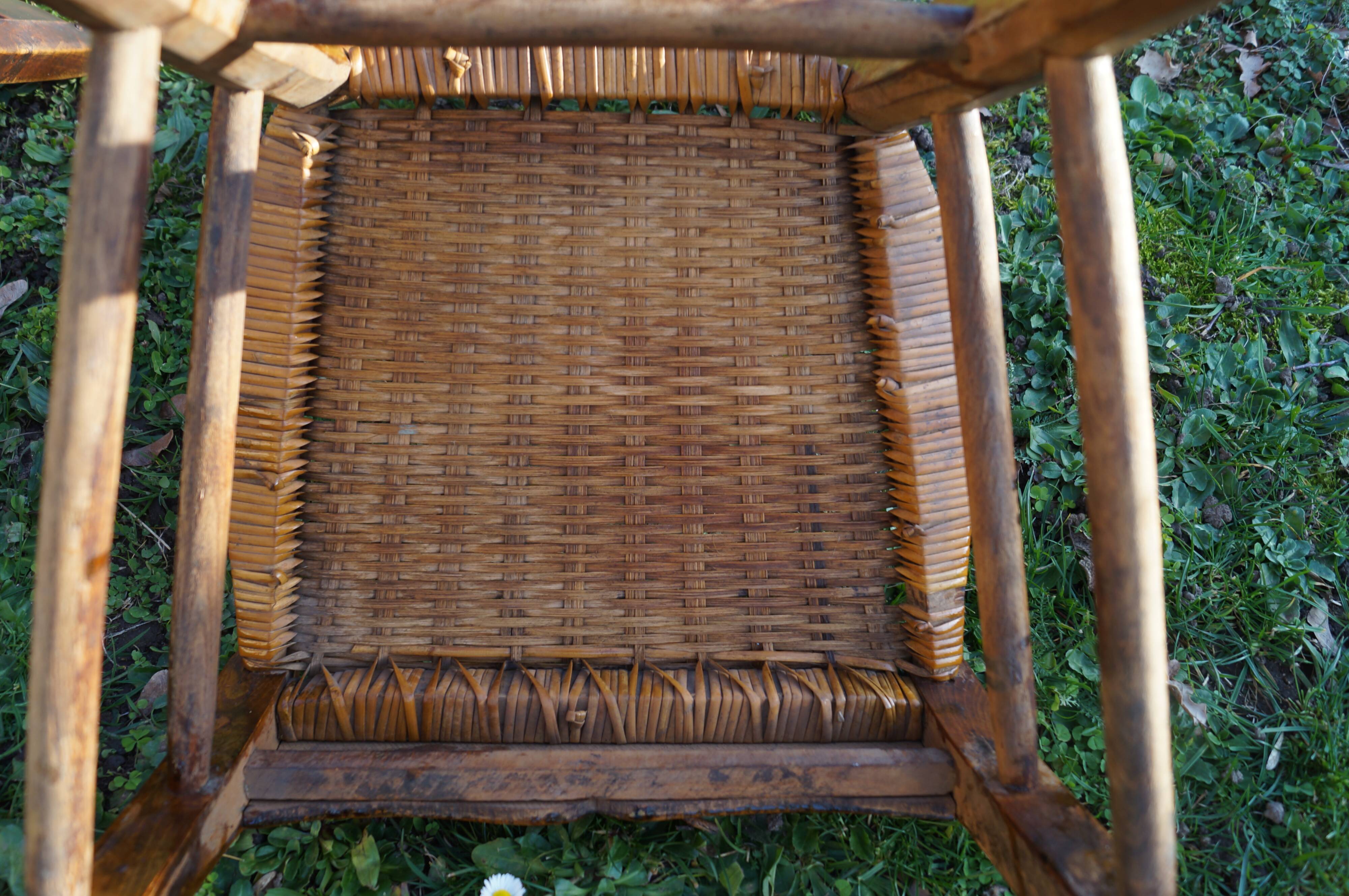 2 straw bistro chairs