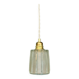 Vintage tulip suspension in holophane glass