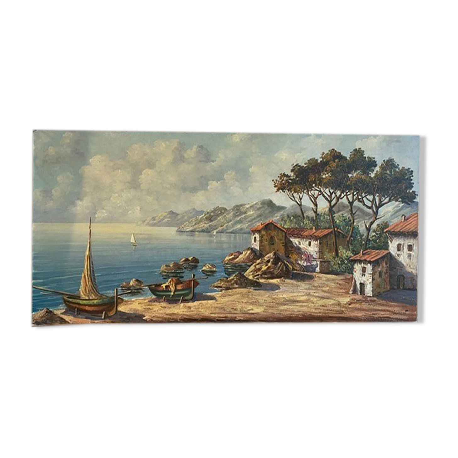 Old painting, Marine, the Riviera , signed 50/60