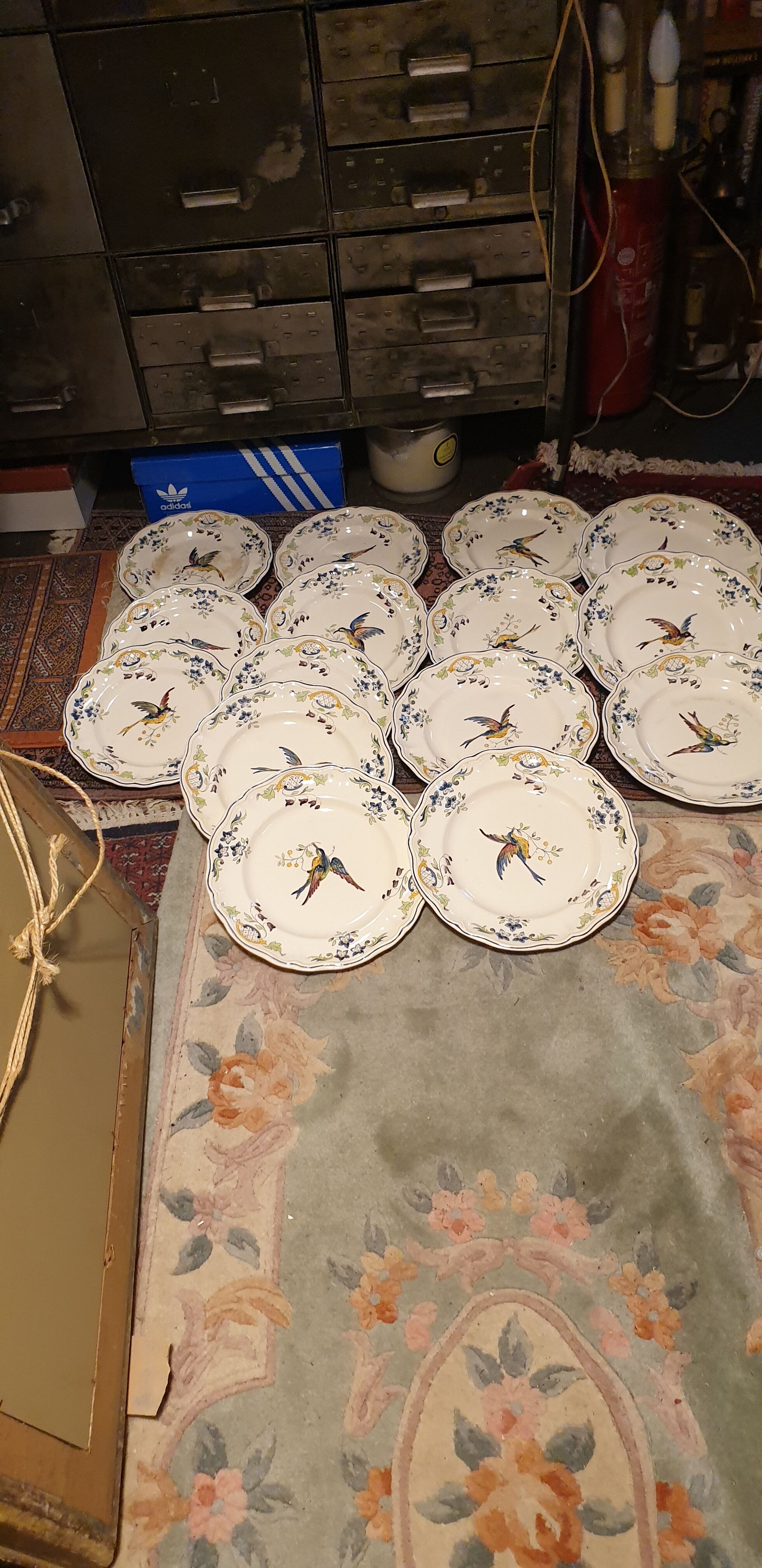 15 plates longchamp model clery decor bird