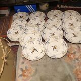 15 plates longchamp model clery decor bird