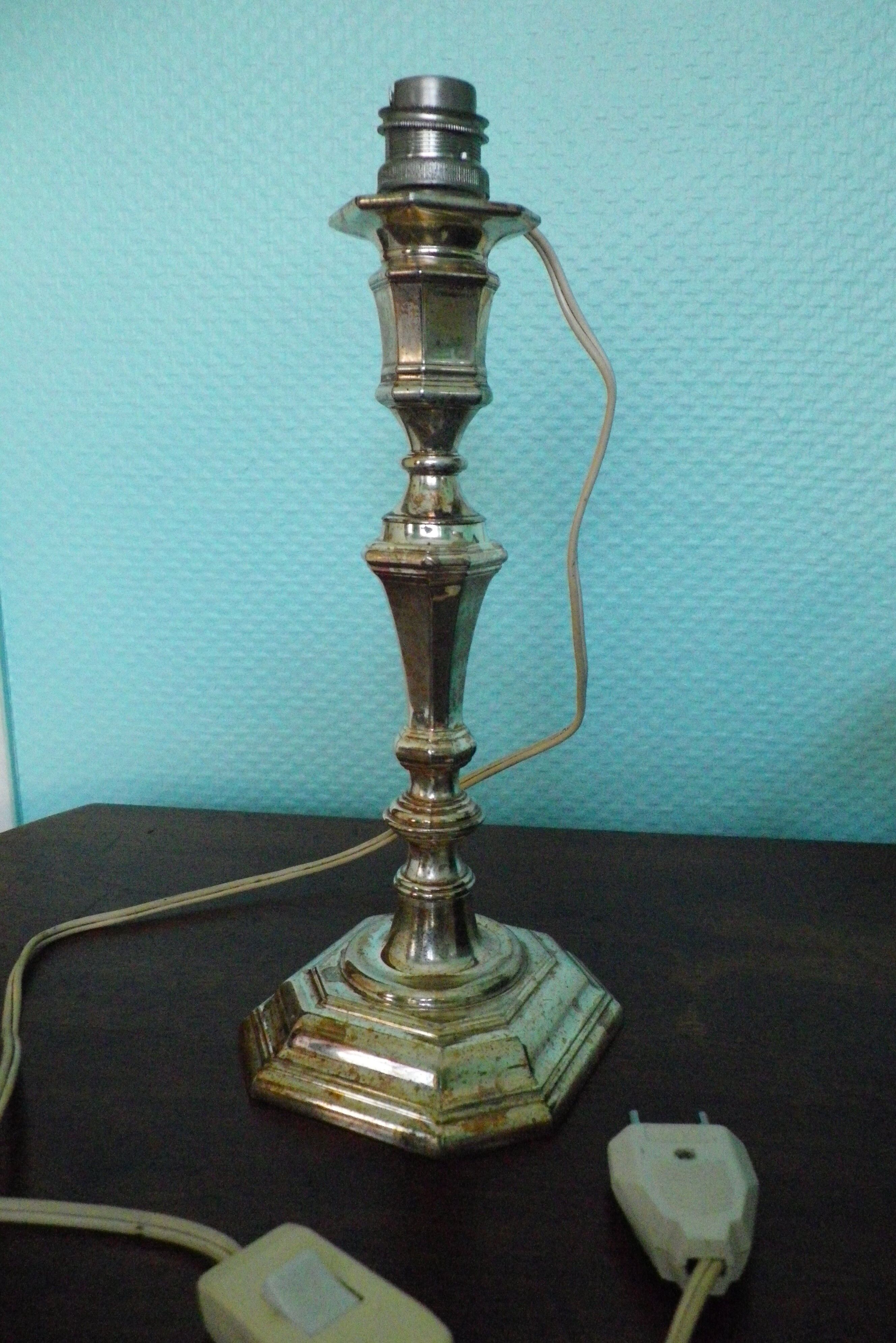 Lamp to lay, black leather lampshade - Art Deco