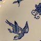 9 assiettes creuses en faïence bleue et blanche de Gien, 1960