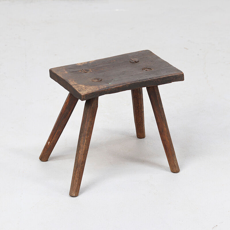 Primitive Wabi Sabi Pine Stool or Side Table