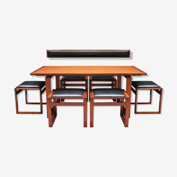 Table à manger et chaises de tabouret danoise par Erik Buch