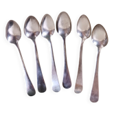 Small silver-plated metal spoons.