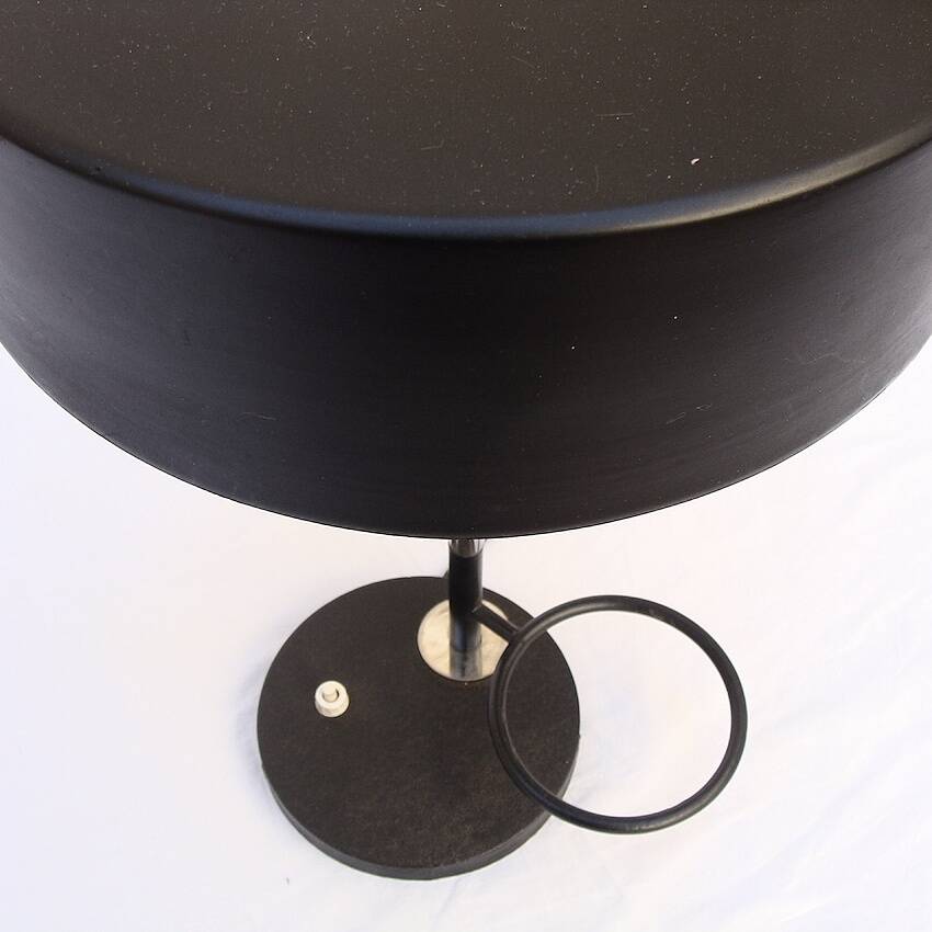 Designer desk lamp 1950, lacquered metal and chrome.