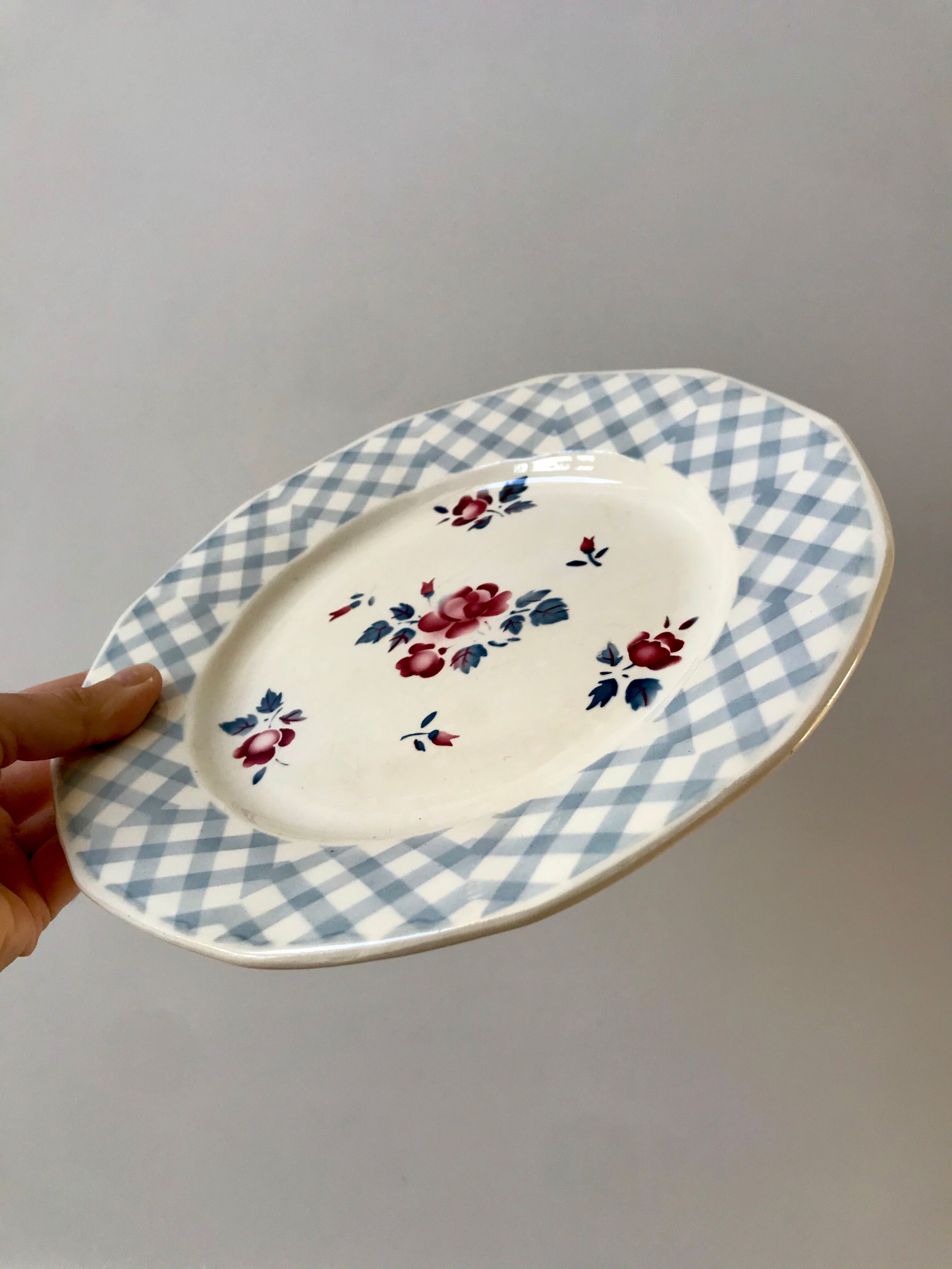 Set of 8 flat plates Digoin Sarreguemines 30s 40s