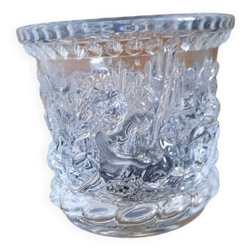 Crystal Ice Seal from Bayel France - Relief Decoration Putti/cherub
