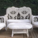 Vintage peacock rattan garden furniture