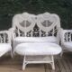 Vintage peacock rattan garden furniture