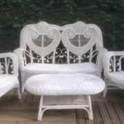 Vintage peacock rattan garden furniture