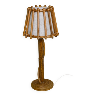 Lampe de table en roseau crayon moder du milieu du siècle