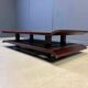 Two-tiered pagoda Wabi Sabi style coffee table in wood and bamboo, 1970s