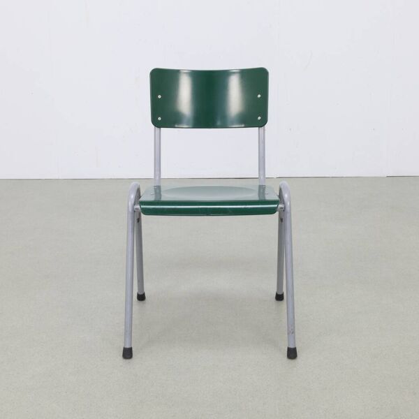 3x Chaise de salle à manger Chaise d'école vintage industrielle, années 1970