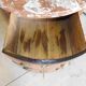 Chest of drawers half moon in marquetry 2 drawers marble top late nineteenth century