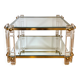 Vintage side table in plexiglass, brass, glass and mirror – years