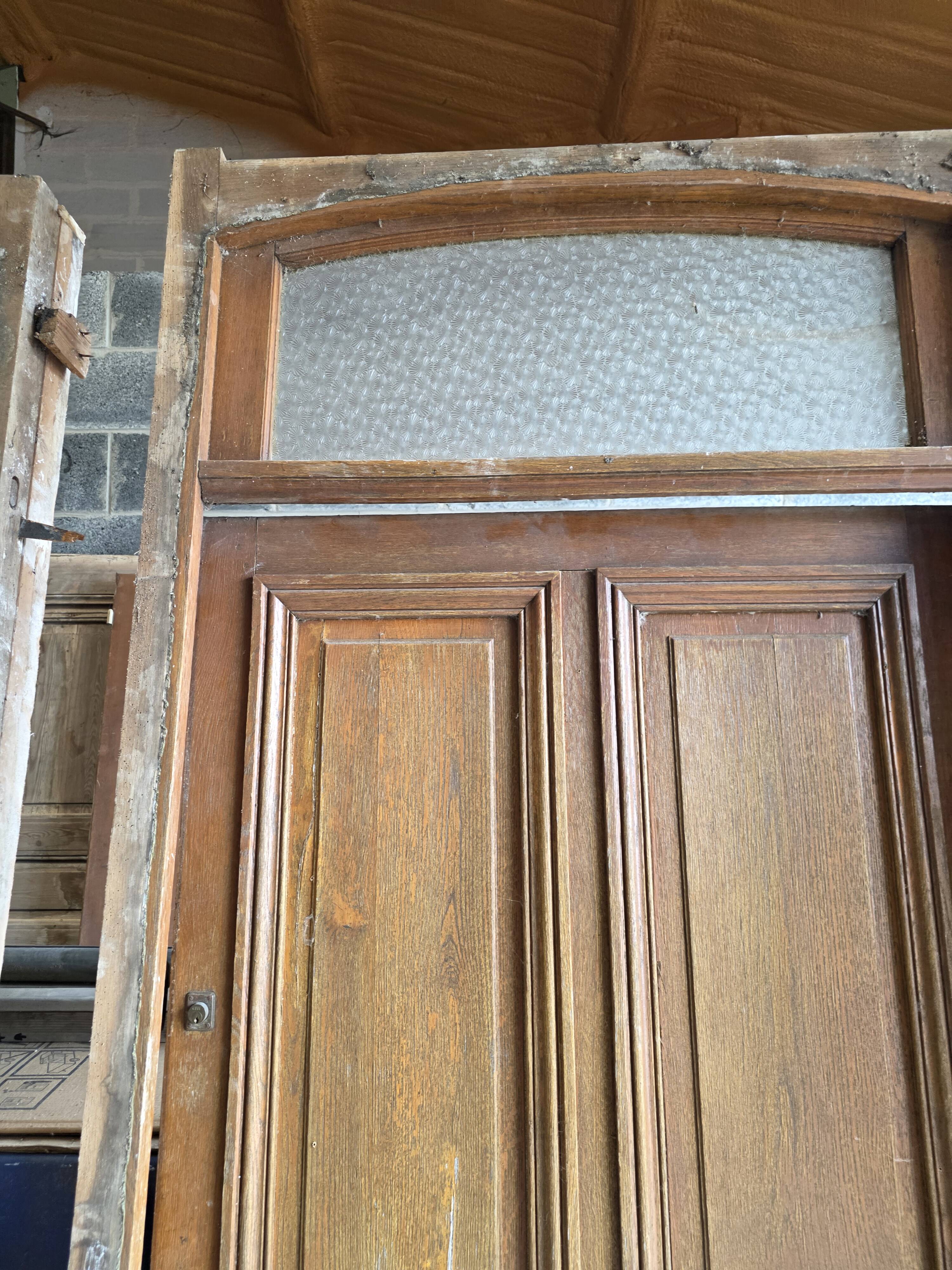 Solid oak entrance door 19th century