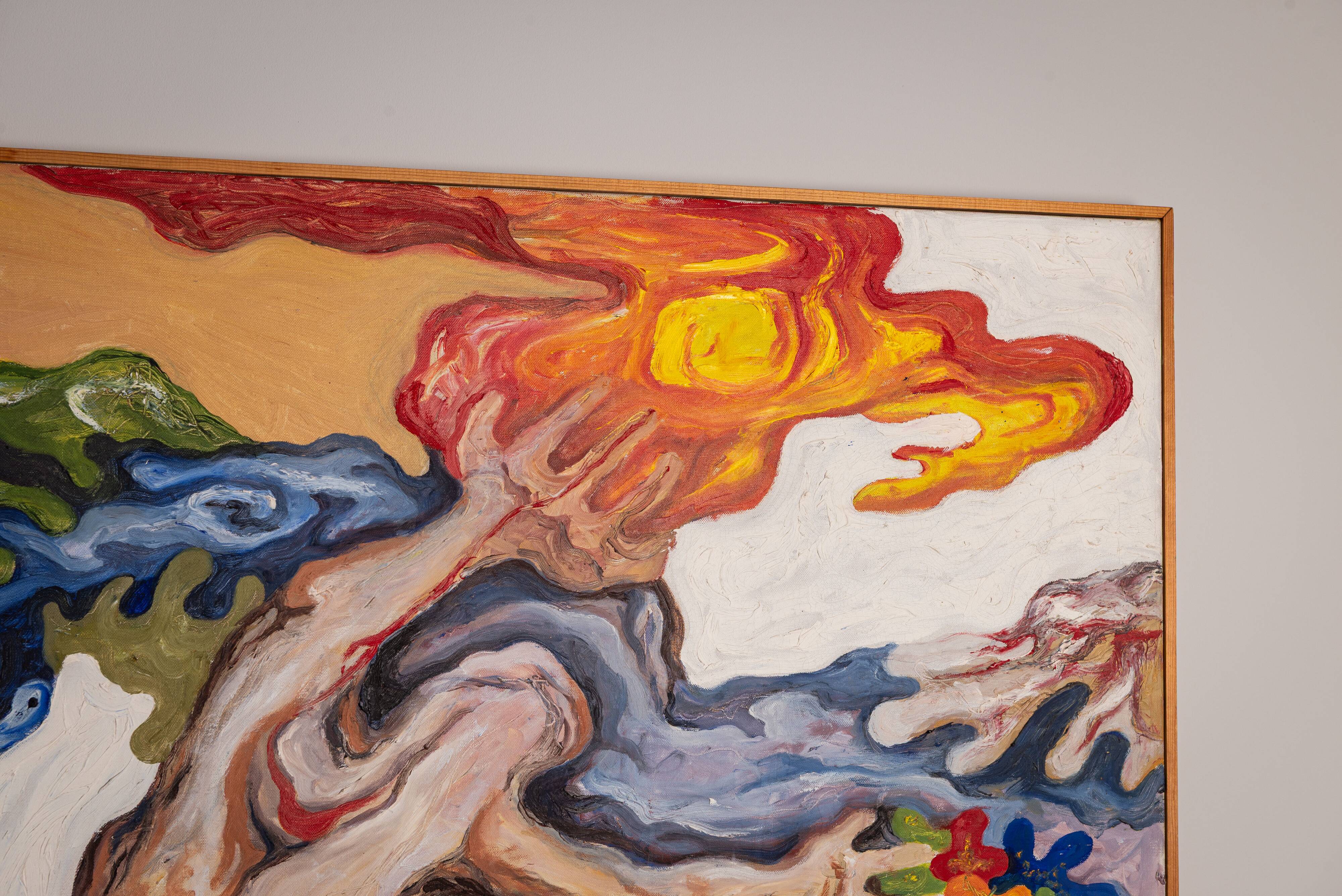 Abstract painting of a figure under the sun - 1 of 2