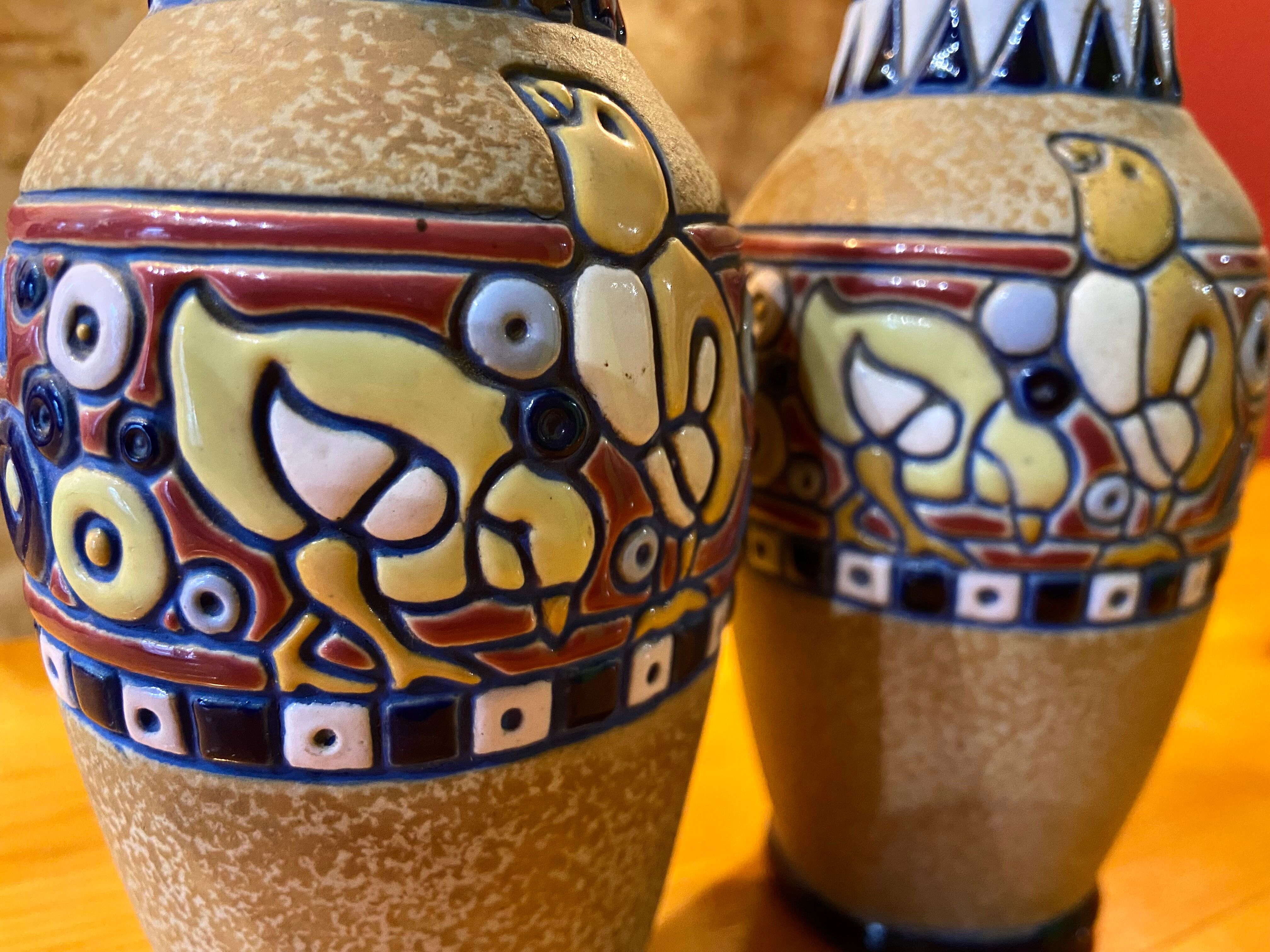Pair of art-deco amphora vases from Czechoslovakia