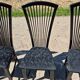 Set 4 postmodern black lacquer dining chairs 1980s