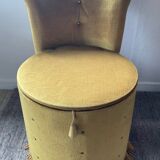 Vintage children's armchair in green velvet
