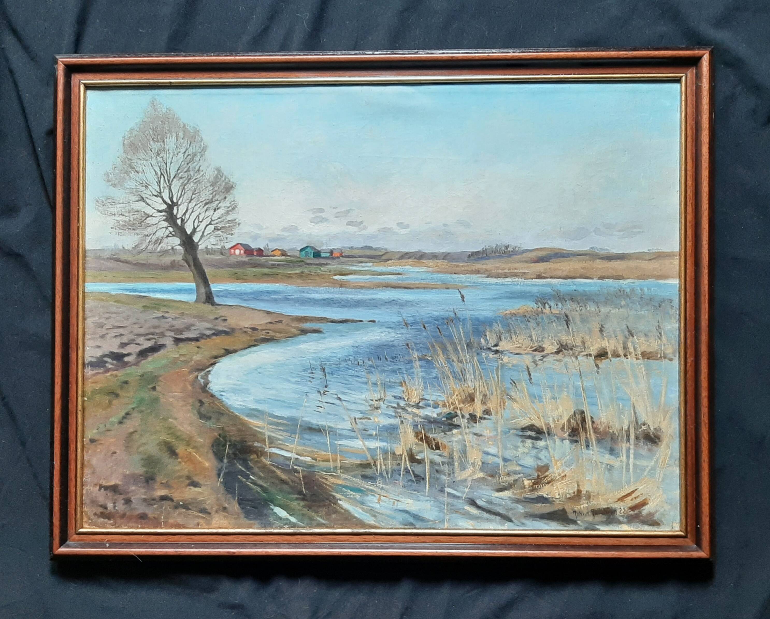 Scandinavian impressionist painting, signed 1922