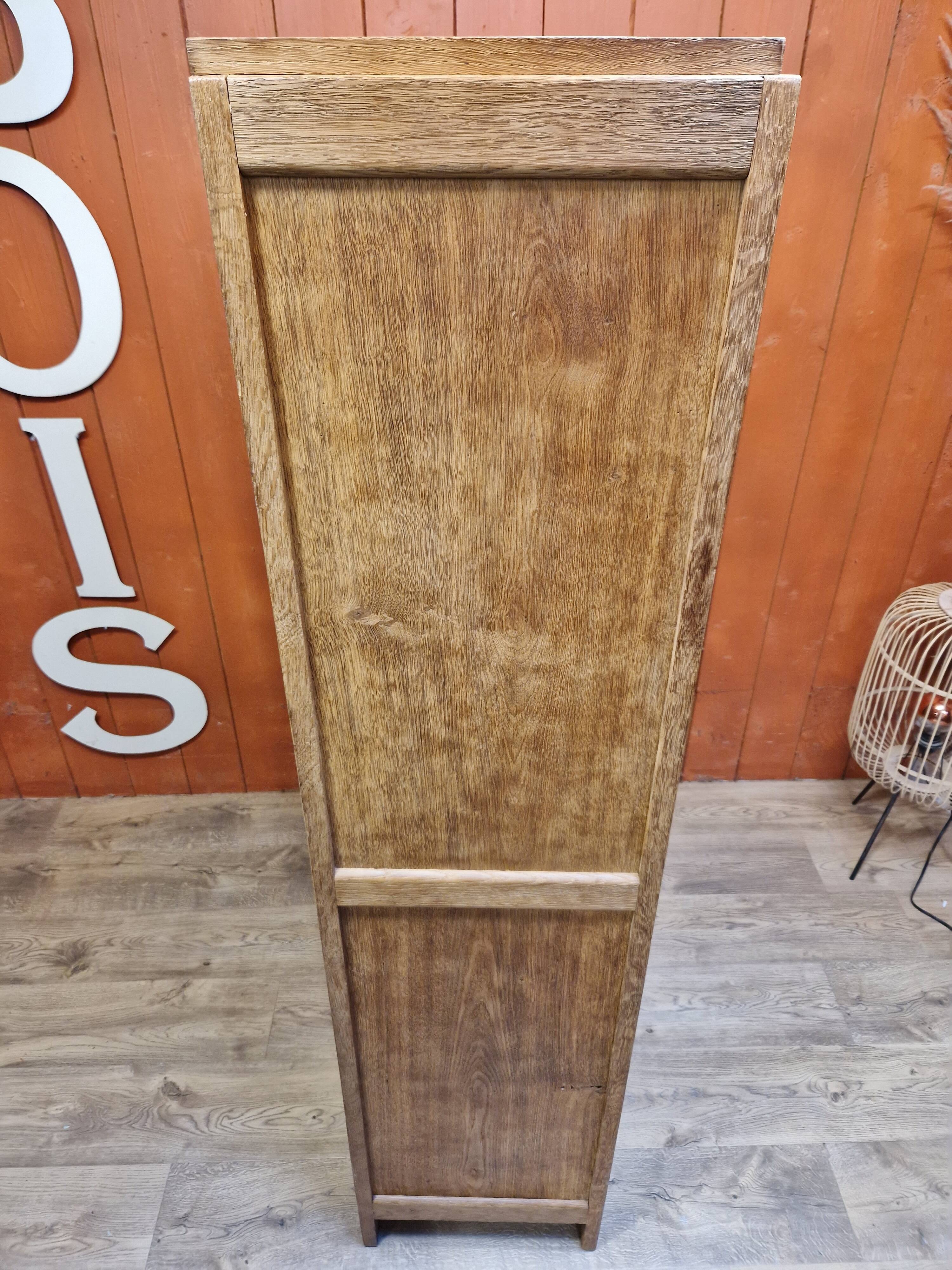 Oak wardrobe 2 doors Art Deco style renovated
