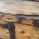 Antique French Wood Iron and Hide Handmade Wood Chest or Trunk