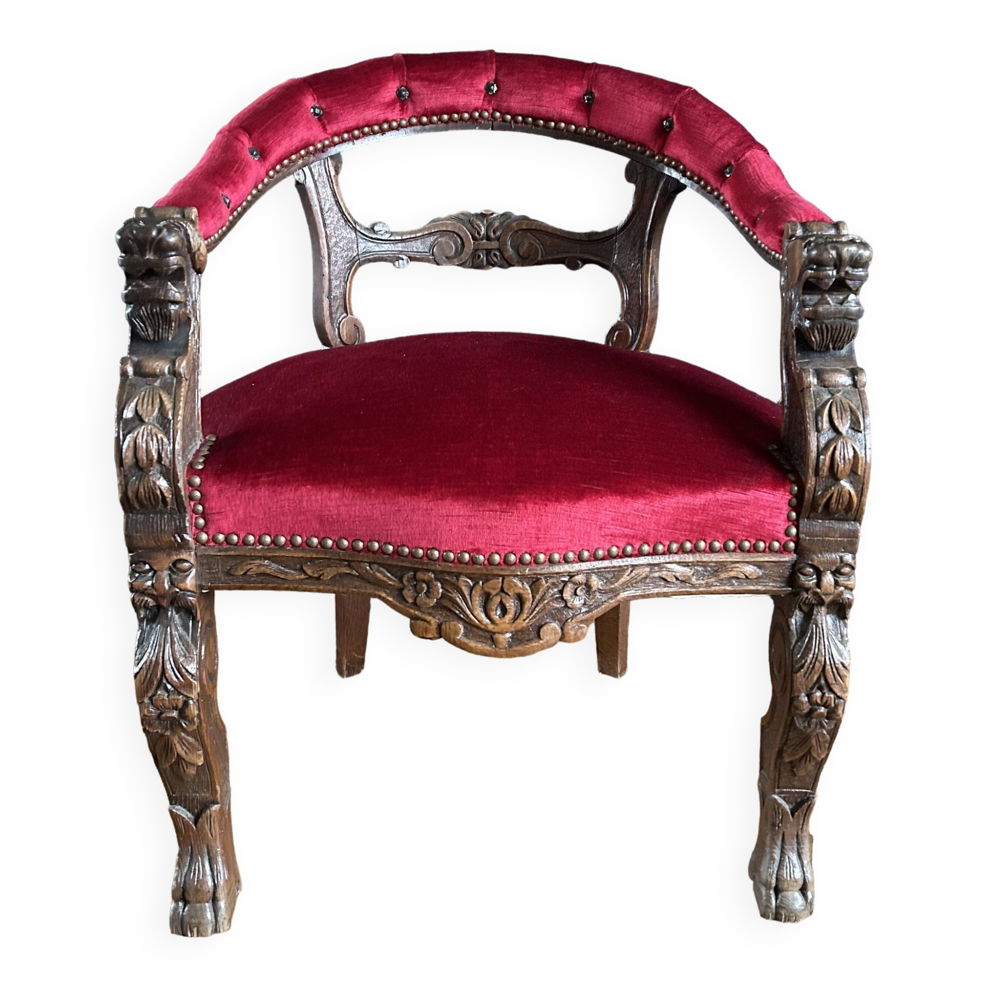 old carved office desk chair