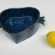 Small "Heart" dish or large blue glazed ceramic catchall.