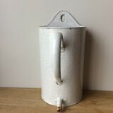 Wall enema broc in white and speckled gray enamelled sheet metal