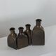Vintage mid century Set of four triangular brass vases