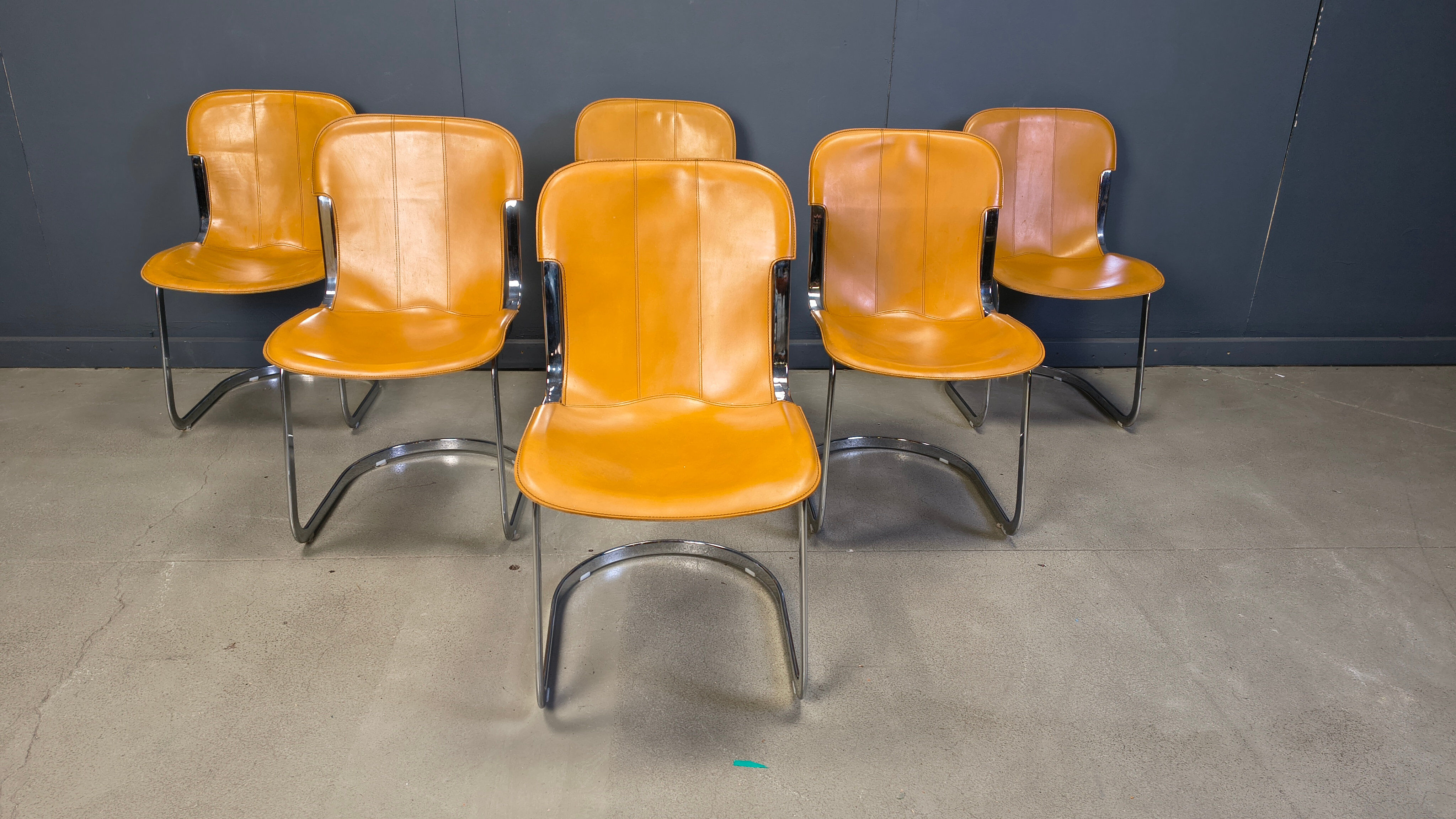 Vintage dining chairs by Cidue set of 6, 1970s