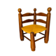 Corner chair wood and straw