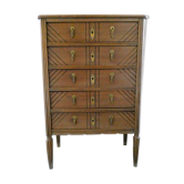 Chiffonnier art deco à 5 tiroirs, des années 30