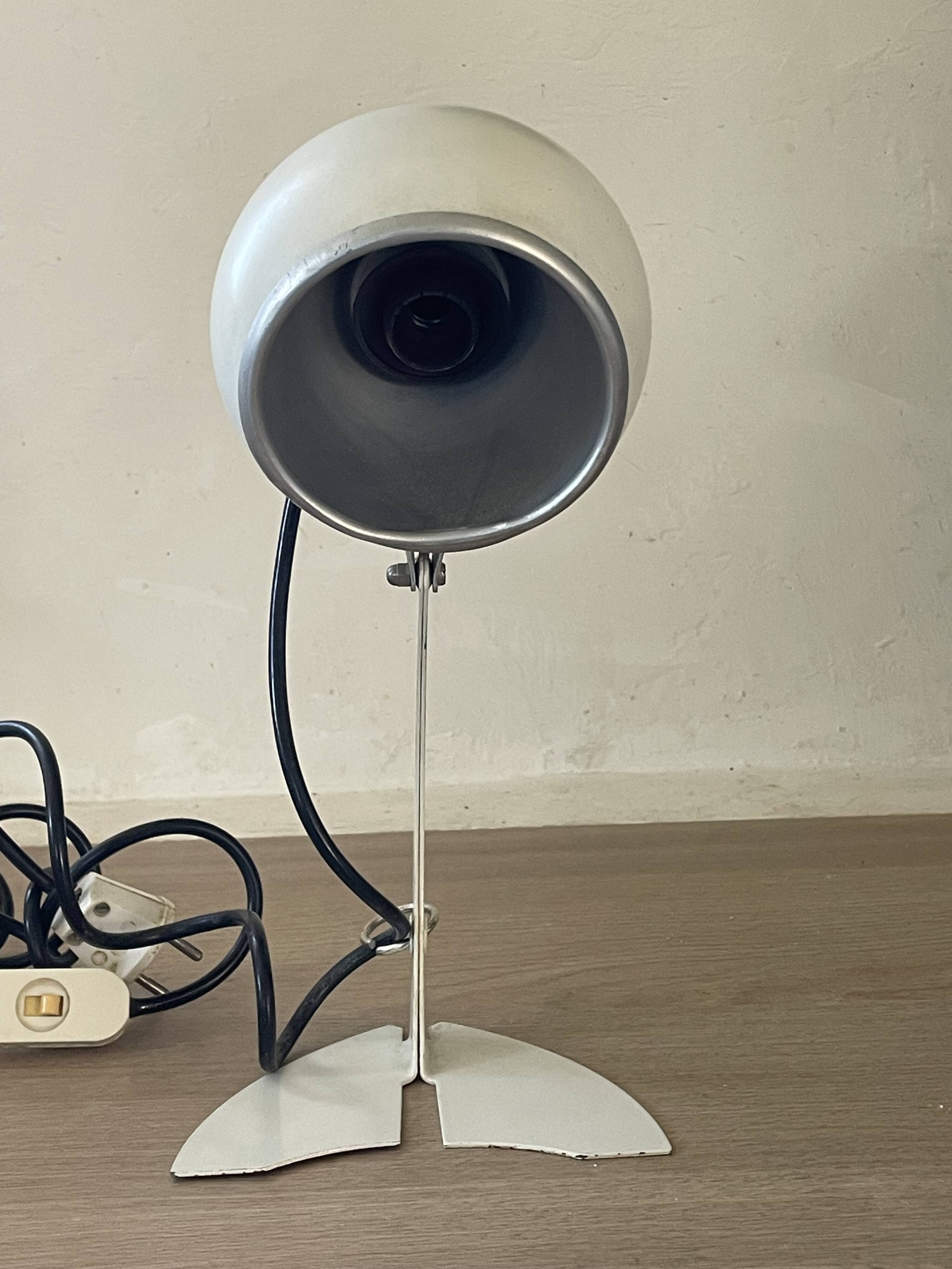 Adjustable eye ball lamp, Italian design from the 1970s.