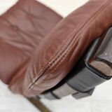 1970s, Danish loungechair by Farstrup, leather, canvas, bent wood.