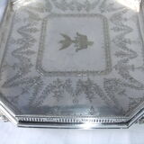 Serving tray punch goldsmith Martin Hall - Co silver metal eagle crown