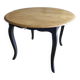 Antique extendable round table with Louis XV style extension