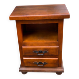 Louis XIV bedside table in solid wood with 2 drawers.