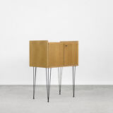 Vintage Mid-Century Modern Scandinavian Teak Wood Cabinet with Metal Hairpin Legs, 1960s