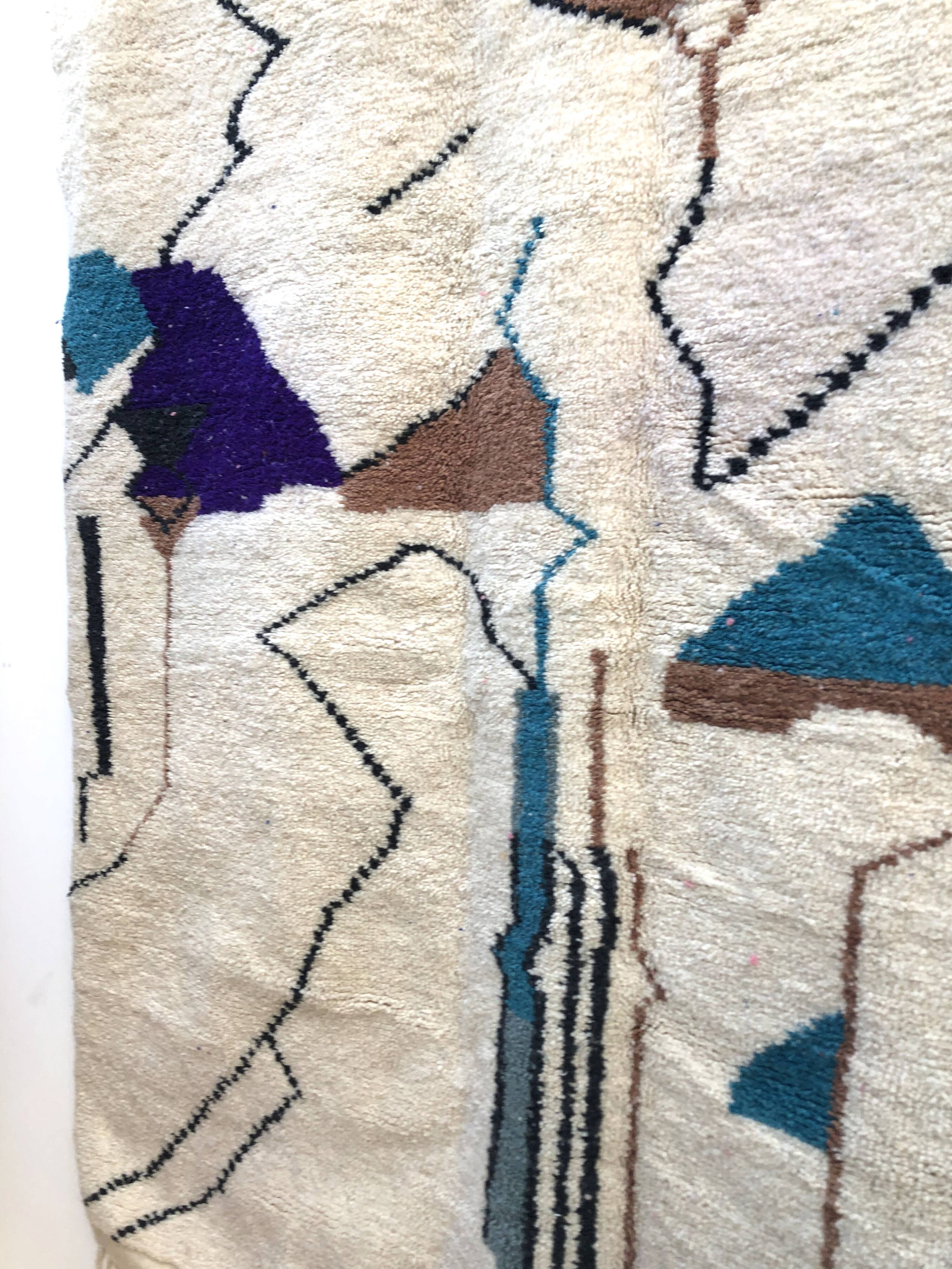 Moroccan Berber carpet Beni Ouarain with colorful patterns 2.32x1,66m