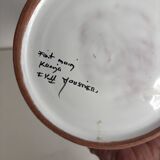 Vintage 1970 Moustiers ceramic faience vase - 26 cm