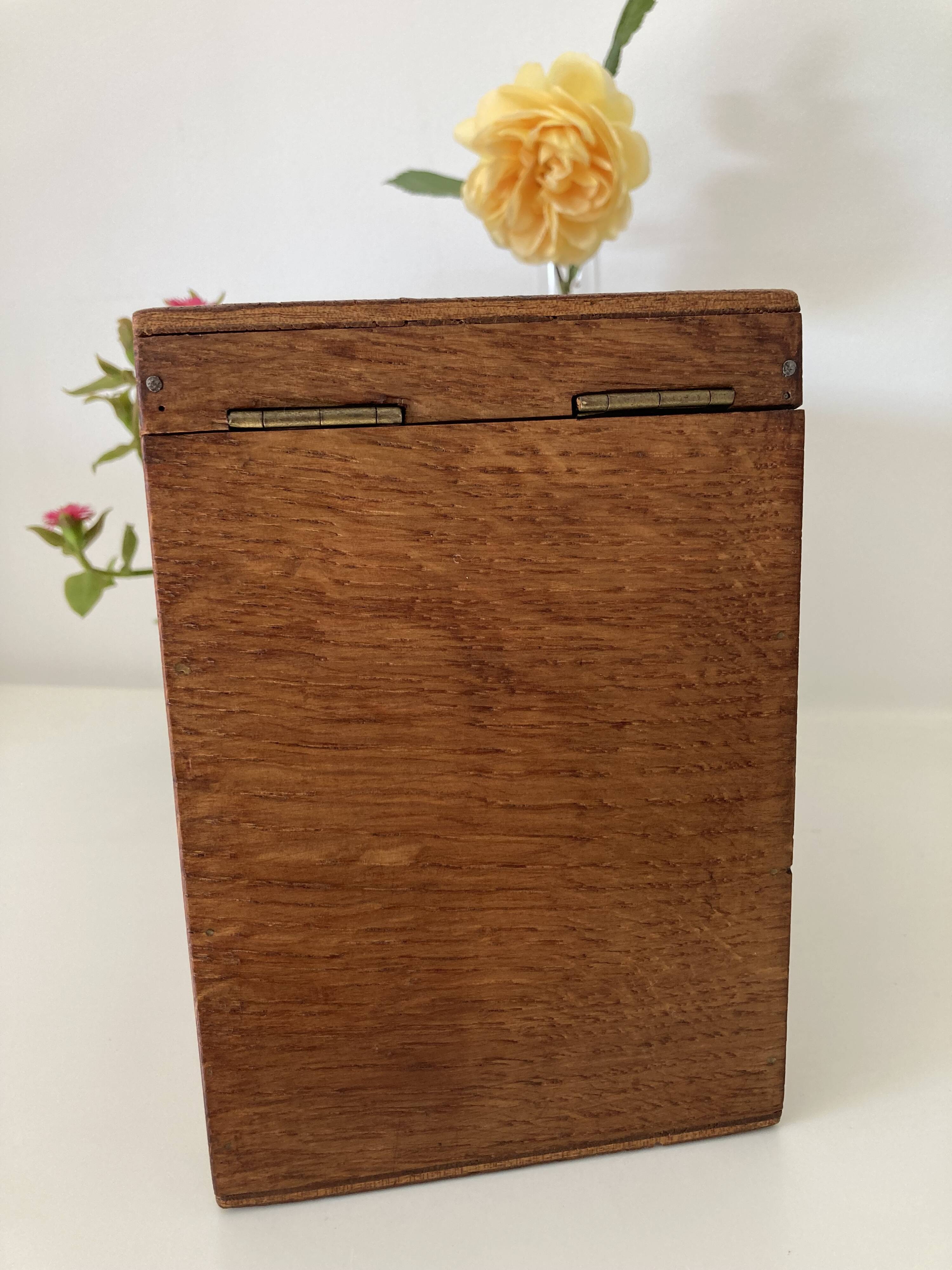 Vintage wooden index card box