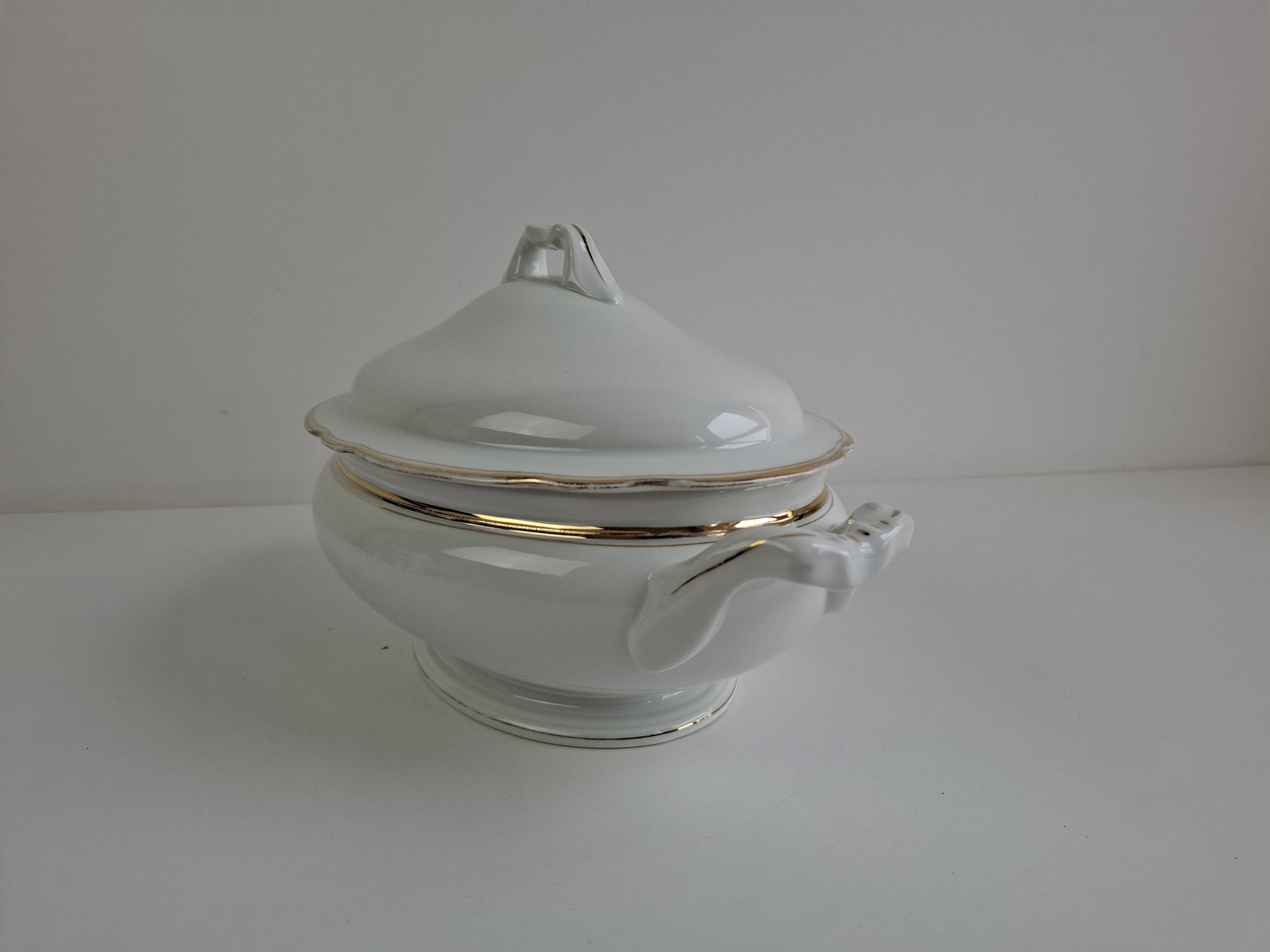 Soupière en porcelaine Art Déco tchécoslovaque des années 1930 par Duchcov Eduard Eichler