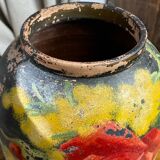 Terracotta vase with floral decoration